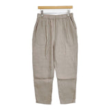 evam eva linen tuck pants リネン タックパンツ サイズ2 定価23100円 E233T015 パンツ 23AW グレージュ レディース エヴァムエヴァ【中古】6-0926M∞