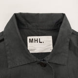 MHL. LIGHT COTTON LINEN POPLIN 595-9152505 サイズ1 定価20900円 コットンリネン 半袖シャツ ブラック レディース エムエイチエル【中古】6-0607S♪