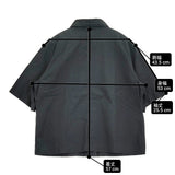 MHL. LIGHT COTTON LINEN POPLIN 595-9152505 サイズ1 定価20900円 コットンリネン 半袖シャツ ブラック レディース エムエイチエル【中古】6-0607S♪