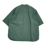 MHL. COMPACT COTTON POPLIN 595-0152508 サイズ1 プルオーバー バンドカラー 半袖シャツ 20SS グリーン レディース エムエイチエル【中古】6-0607S♪