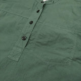 MHL. COMPACT COTTON POPLIN 595-0152508 サイズ1 プルオーバー バンドカラー 半袖シャツ 20SS グリーン レディース エムエイチエル【中古】6-0607S♪