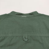 MHL. COMPACT COTTON POPLIN 595-0152508 サイズ1 プルオーバー バンドカラー 半袖シャツ 20SS グリーン レディース エムエイチエル【中古】6-0607S♪
