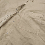 MHL. DRY COTTON LINEN 595-9152552 サイズ1 スナップボタン コットンリネン 半袖シャツ ベージュ レディース エムエイチエル【中古】6-0607S♪