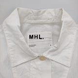 MHL. コットンリネン プルオーバー 595-1152503 サイズ1 半袖シャツ ホワイト レディース エムエイチエル【中古】6-0607S♪
