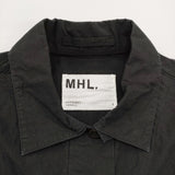 MHL. コットンリネン プルオーバー 595-1152503 サイズ1 半袖シャツ 21SS ブラック レディース エムエイチエル【中古】6-0607S♪