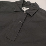 MHL. コットンリネン プルオーバー 595-1152503 サイズ1 半袖シャツ 21SS ブラック レディース エムエイチエル【中古】6-0607S♪
