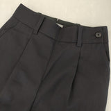 MARGARET HOWELL SUMMER WOOL POPLIN TROUSERS サイズ1 サマーウールスラックス パンツ 25AW ブラック レディース マーガレットハウエル【中古】6-0619G♪