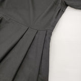 MARGARET HOWELL BLACK FLANNEL DRESS フランネルドレス 肩ボタン ウール 定価63800円 ワンピース ブラック レディース マーガレットハウエル【中古】6-0914T♪