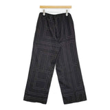TOTEME Monogram silk pj bottoms 34 定価114950円 アダムエロペ取扱 シルク イージー パンツ 25AW ブラック レディース トーテム【中古】6-0603M♪