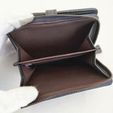 genten カットワークレザー 革 小銭入れあり 二つ折り財布 ブラック レディース ゲンテン【中古】6-0628G∞