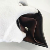 genten カットワークレザー 革 小銭入れあり 二つ折り財布 ブラック レディース ゲンテン【中古】6-0628G∞