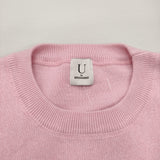 U by SPICK&SPAN スウェットライクニット 定価13200円 コットン混 セーター ニット 25AW ピンク レディース ユーバイスピックアンドスパン【中古】6-1009M♪