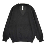 YAECA CONTEMPO Cashmere 14G Knit UV Neck サイズM カシミヤ100% 定価52800円 セーター ニット チャコールグレー レディース ヤエカコンテンポ【中古】6-0916T♪
