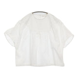 mina perhonen light wind ヨークギャザーブラウス 36/38 定価55000円 aes1428 コットンシルク 26SS ホワイト レディース ミナペルホネン【中古】6-0603S♪