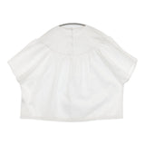 mina perhonen light wind ヨークギャザーブラウス 36/38 定価55000円 aes1428 コットンシルク 26SS ホワイト レディース ミナペルホネン【中古】6-0603S♪