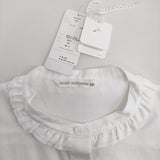 mina perhonen bella 定価46200円 aes1436 サイズ38 フリル ブラウス シャツ ホワイト レディース ミナペルホネン【中古】6-0603M♪