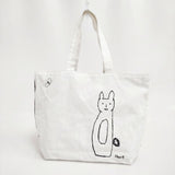 mina perhonen piyon コットン us9818 刺繍 トートバッグ ホワイト レディース ミナペルホネン【中古】6-0826G∞