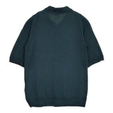 MARGARET HOWELL ウールシルク カシミヤ混 ポロシャツ 半袖 ニット ブルーグリーン レディース マーガレットハウエル【中古】6-0607S♪