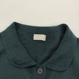 MARGARET HOWELL ウールシルク カシミヤ混 ポロシャツ 半袖 ニット ブルーグリーン レディース マーガレットハウエル【中古】6-0607S♪