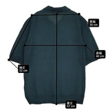 MARGARET HOWELL ウールシルク カシミヤ混 ポロシャツ 半袖 ニット ブルーグリーン レディース マーガレットハウエル【中古】6-0607S♪
