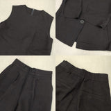 Mila Owen ノースリーブトップス&パンツ リネンレーヨン セットアップ ネイビー 濃紺 レディース ミラオーウェン【中古】6-0926M∞