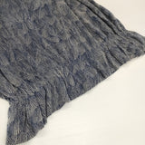 mina perhonen ss8621 ripple marks 砂紋 半袖カットソーストレッチ 裾ゴムギャザー リネン混 半袖Ｔシャツ カットソー ブルー グレー レディース ミナペルホネン【中古】6-0620S△