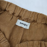 tumugu ソリトリネン8分丈パンツ 定価16280円 製品染め イージーパンツ 日本製 サルエルパンツ ライトブラウン レディース ツムグ【中古】6-0915M△
