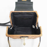 VIOLAd'ORO ラタンミニバッグ 定価26400円 かごバッグ ベージュ クロ レディース ヴィオラドーロ【中古】6-0528M◎