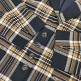 SCAPA チェック サイズ46 定価90200円 テーラードジャケット ネイビー ブラウン レディース スキャパ【中古】6-0803M∞