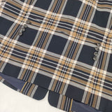 SCAPA チェック サイズ46 定価90200円 テーラードジャケット ネイビー ブラウン レディース スキャパ【中古】6-0803M∞