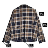 SCAPA チェック サイズ46 定価90200円 テーラードジャケット ネイビー ブラウン レディース スキャパ【中古】6-0803M∞