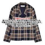 SCAPA チェック サイズ46 定価90200円 テーラードジャケット ネイビー ブラウン レディース スキャパ【中古】6-0803M∞