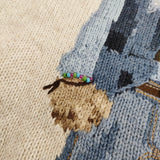 POLO RALPH LAUREN ポロベアコットンセーター 刺繍 ビーズ装飾 サイズL セーター ニット ベージュ レディース ポロ・ラルフローレン【中古】6-0603M♪