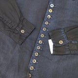 KAPITAL KOUNTRY 新品 インディゴ染め 藍染 燕尾 サイズ0/XS パッチワーク 長袖シャツ ネイビー レディース キャピタルカントリー【中古】6-0619M♪