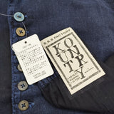 KAPITAL KOUNTRY 新品 インディゴ染め 藍染 燕尾 サイズ0/XS パッチワーク 長袖シャツ ネイビー レディース キャピタルカントリー【中古】6-0619M♪