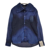 KAPITAL KOUNTRY 新品 インディゴ染めハイチンシャツ ハイネック パッチワーク 長袖シャツ ネイビー レディース キャピタルカントリー【中古】6-0619M♪
