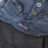 KAPITAL KOUNTRY 新品 インディゴ染めハイチンシャツ ハイネック パッチワーク 長袖シャツ ネイビー レディース キャピタルカントリー【中古】6-0619M♪