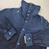 KAPITAL KOUNTRY 新品 インディゴ染めハイチンシャツ ハイネック パッチワーク 長袖シャツ ネイビー レディース キャピタルカントリー【中古】6-0619M♪