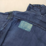 KAPITAL KOUNTRY 新品 インディゴ染めハイチンシャツ ハイネック パッチワーク 長袖シャツ ネイビー レディース キャピタルカントリー【中古】6-0619M♪