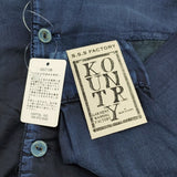 KAPITAL KOUNTRY 新品 インディゴ染めハイチンシャツ ハイネック パッチワーク 長袖シャツ ネイビー レディース キャピタルカントリー【中古】6-0619M♪