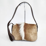mariclaire レザー ハラコ ショルダーバッグ ブラウン レディース マリクレール【中古】6-0913G∞