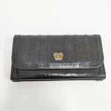 ANNA SUI 未使用品 レザー 牛革 がま口 長財布 クロ レディース アナスイ【中古】6-0615G◎