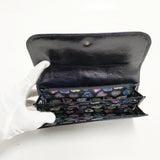ANNA SUI 未使用品 レザー 牛革 がま口 長財布 クロ レディース アナスイ【中古】6-0615G◎