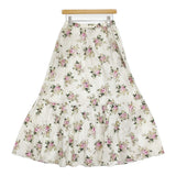 leur logette 新品 3ET DEMI別注 print gather skirt 花柄 定価53900円 ティアード ロングスカート オフホワイト レディース ルール ロジェット/ルル ロジェッタ【中古】6-0603M♪