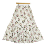leur logette 新品 3ET DEMI別注 print gather skirt 花柄 定価53900円 ティアード ロングスカート オフホワイト レディース ルール ロジェット/ルル ロジェッタ【中古】6-0603M♪