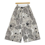 marble sud 新品 金子みすゞコラボ 私と小鳥と鈴と ハカマパンツ ワイド イージー パンツ グレー ホワイト レディース マーブルシュッド【中古】6-0603G♪