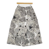 marble sud 新品 金子みすゞコラボ 私と小鳥と鈴と ハカマパンツ ワイド イージー パンツ グレー ホワイト レディース マーブルシュッド【中古】6-0603G♪