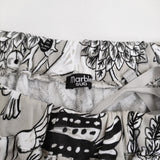 marble sud 新品 金子みすゞコラボ 私と小鳥と鈴と ハカマパンツ ワイド イージー パンツ グレー ホワイト レディース マーブルシュッド【中古】6-0603G♪