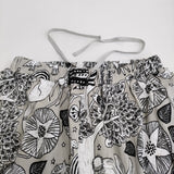 marble sud 新品 金子みすゞコラボ 私と小鳥と鈴と ハカマパンツ ワイド イージー パンツ グレー ホワイト レディース マーブルシュッド【中古】6-0603G♪