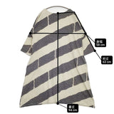 marble sud アルパカボーダー コットン ワンピース ベージュ グレー レディース マーブルシュッド【中古】6-0803M∞